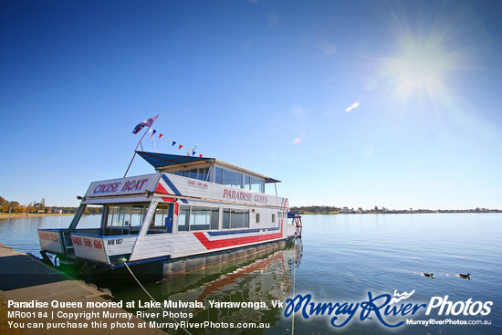 Paradise Queen moored at Lake Mulwala, Yarrawonga, Victoria