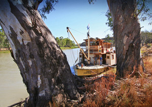 Akuna-Amphibious Paddle steamer at\nOverland Corner, South Australia