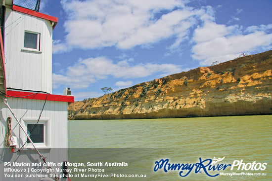 PS Marion and cliffs of Morgan, South Australia