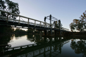 Barham Koondrook bridge built 1904 at sunset