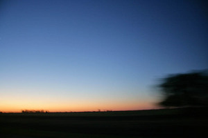 Dusk on the road near Kerang, Victoria