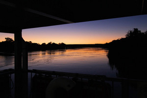 Sunset at Walker Flat from ferry, Murray River, South Australia